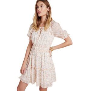 Anthropologie Cream Floral Mini Dress